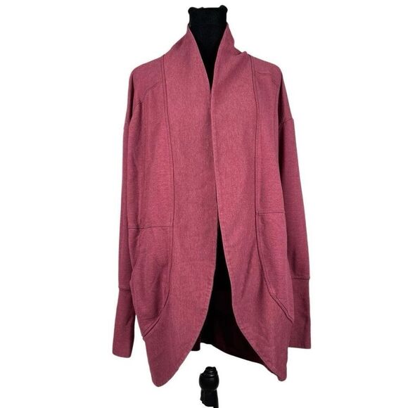 Eddie Bauer Red Fleece Cardigan Wrap - Women’s L - Picture 1 of 9